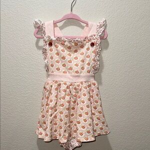 Charming Pink Floral Kids Romper